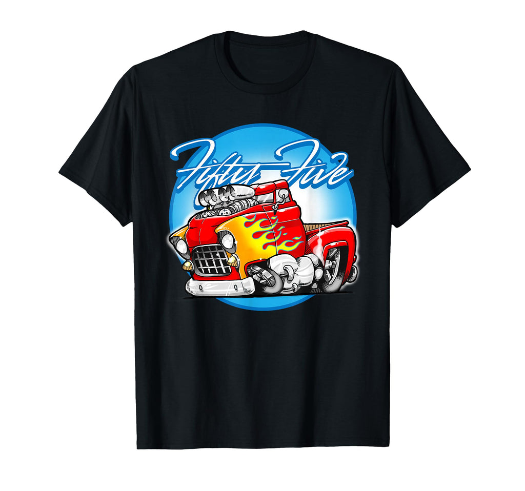 55 Hot Rod Pickup Truck T-Shirt - Unique Graphic for Adults - T-Shirt, Sweatshirt, Hoodie