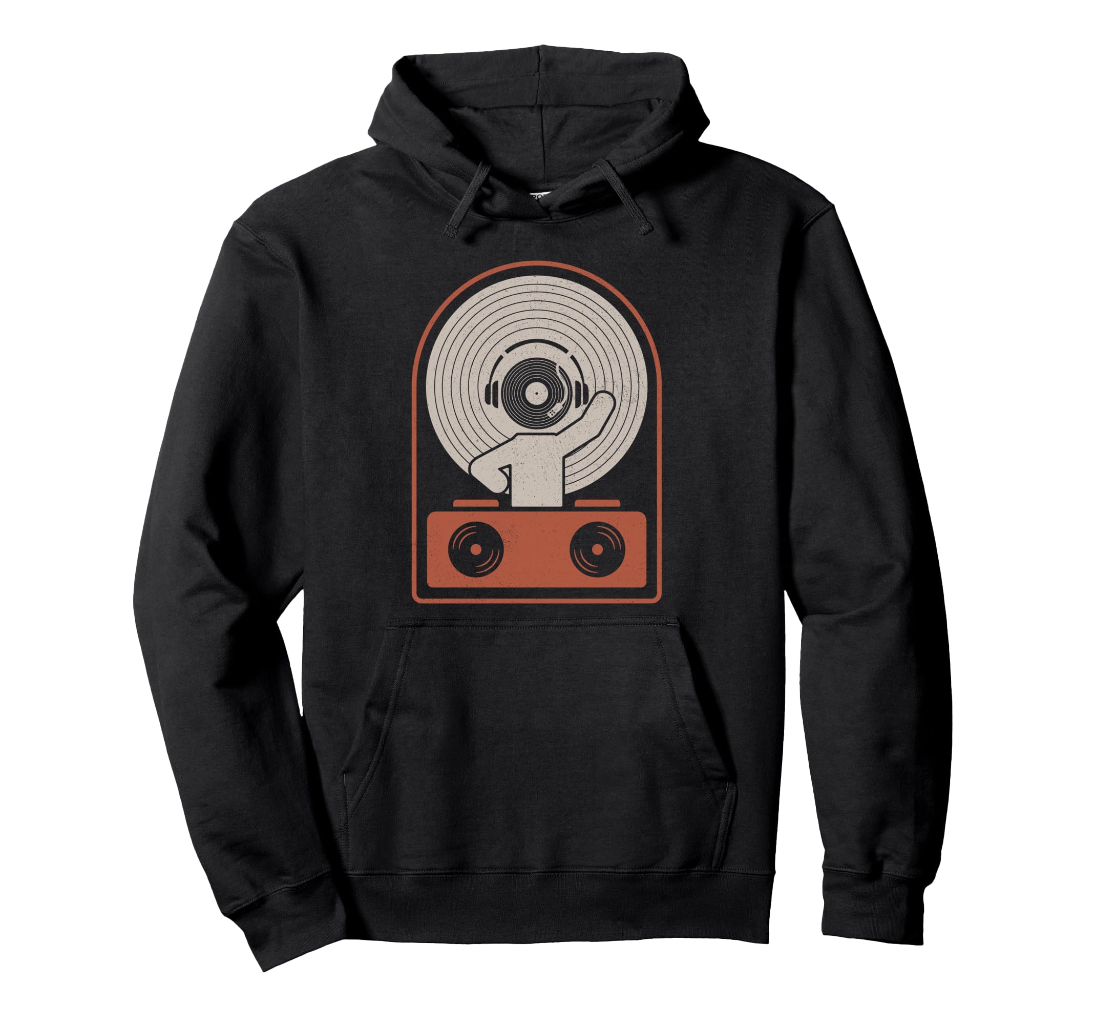 Dj Disc Jockey Vinyl Record Player Hoodie - Aesthetic Graphic Men Women - T-Shirt, Sweatshirt, Hoodie
