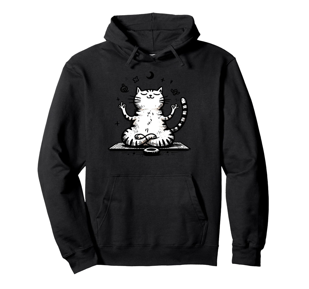 Meditation Cat Yoga Pose Relaxing Hoodie - Streetwear Style for Adults - T-Shirt, Sweatshirt, Hoodie