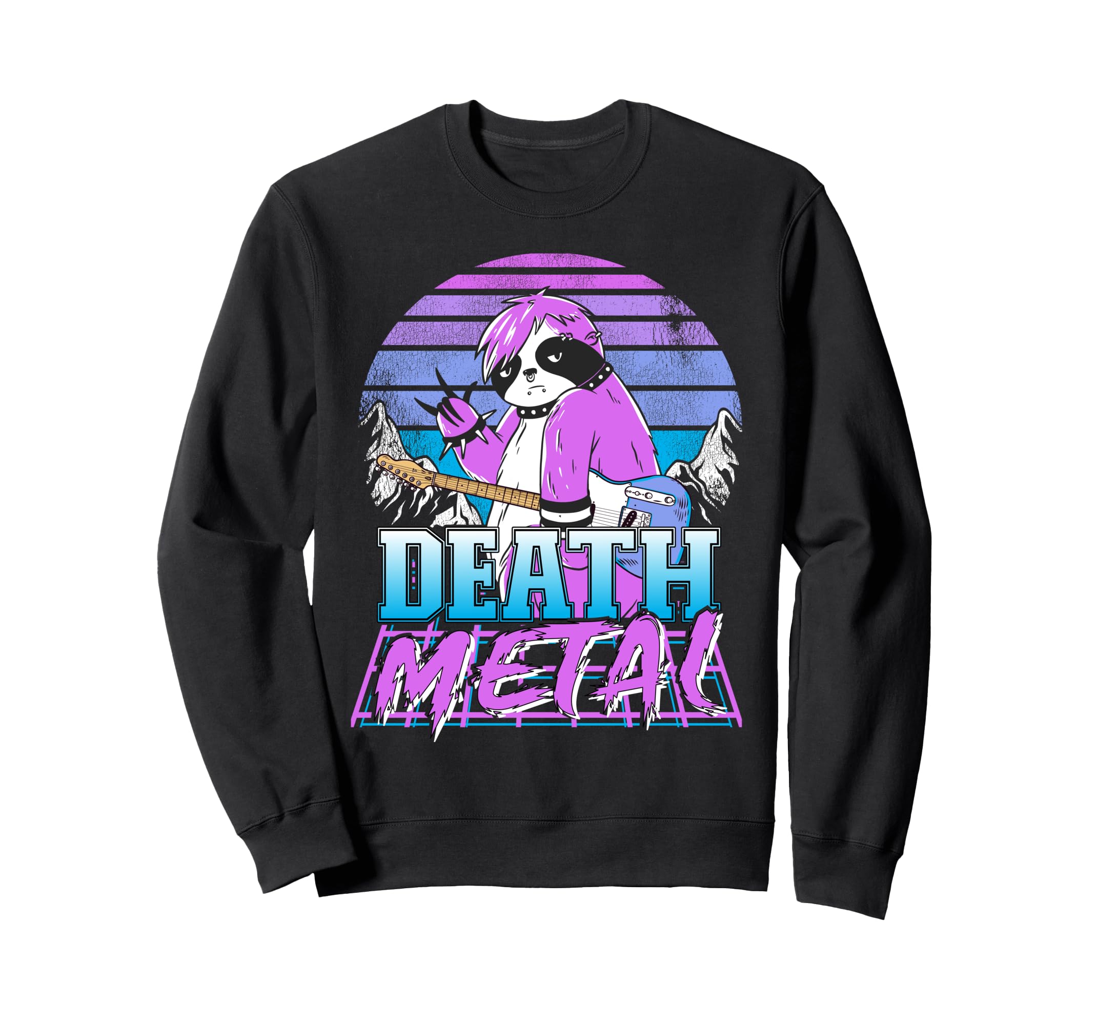 Retrowave Pastel Goth Sloth 80S Sweatshirt - Graphic Print Unisex - T-Shirt, Sweatshirt, Hoodie