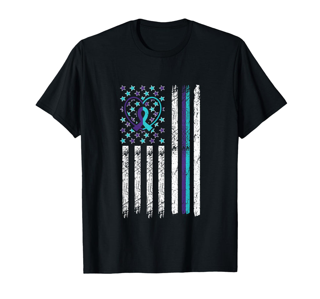 Suicide Awareness Flag Anxiety Mental T-Shirt - Custom Art Print Unisex - T-Shirt, Sweatshirt, Hoodie