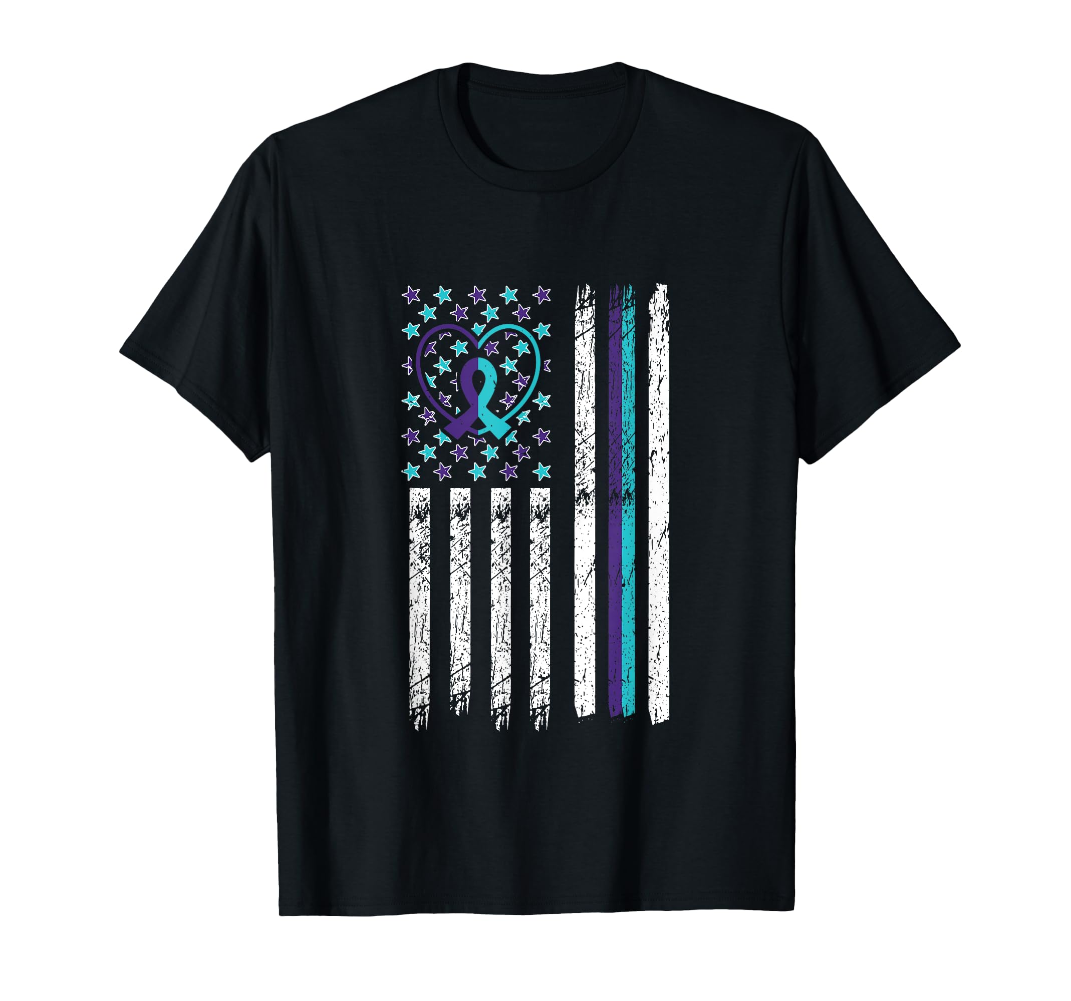 Suicide Awareness Flag Anxiety Mental T-Shirt - Custom Art Print Unisex - T-Shirt, Sweatshirt, Hoodie