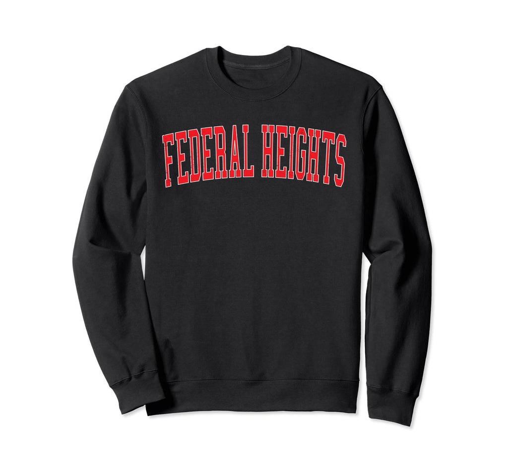 Federal Heights Co Distressed Red Sweatshirt - Aesthetic Graphic Men Women - T-Shirt, Sweatshirt, Hoodie