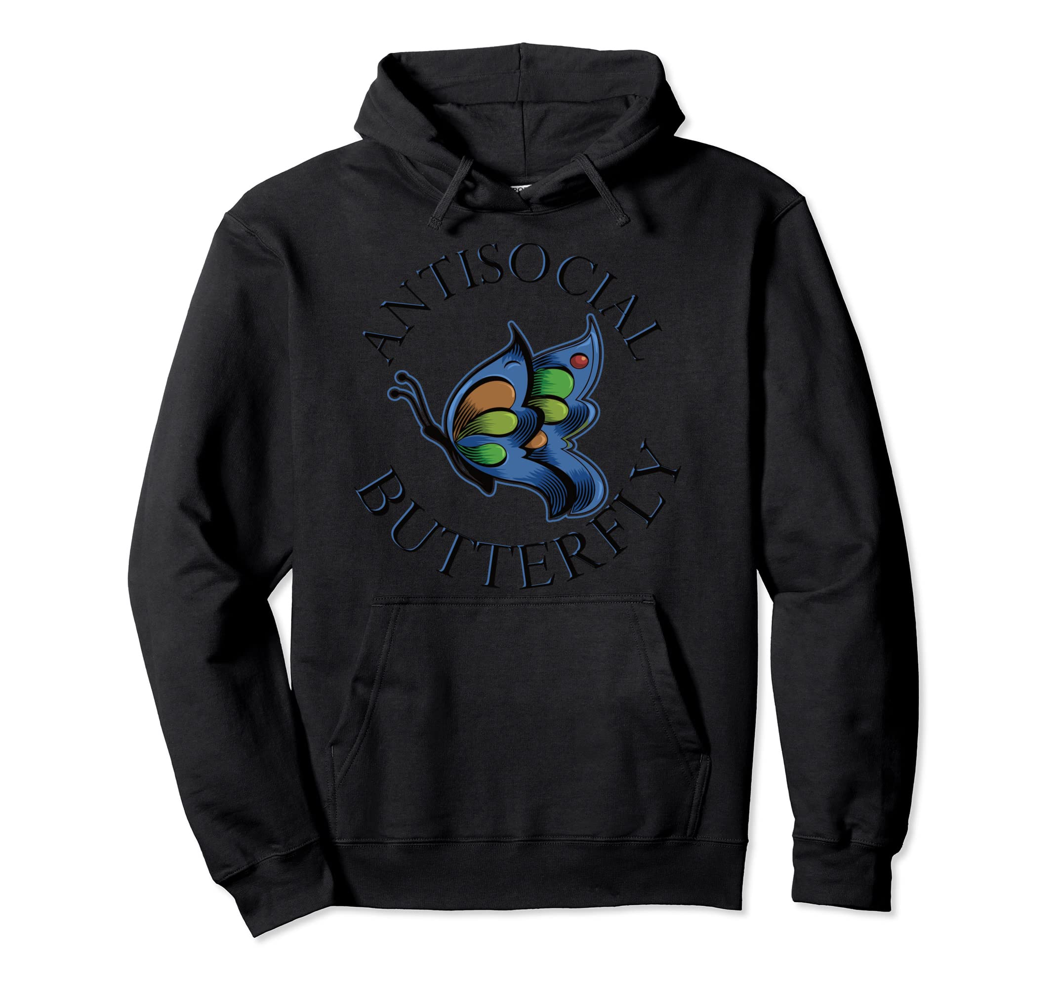 Anti Social Butterfly Hoodie - Aesthetic Graphic Men Women - T-Shirt, Sweatshirt, Hoodie