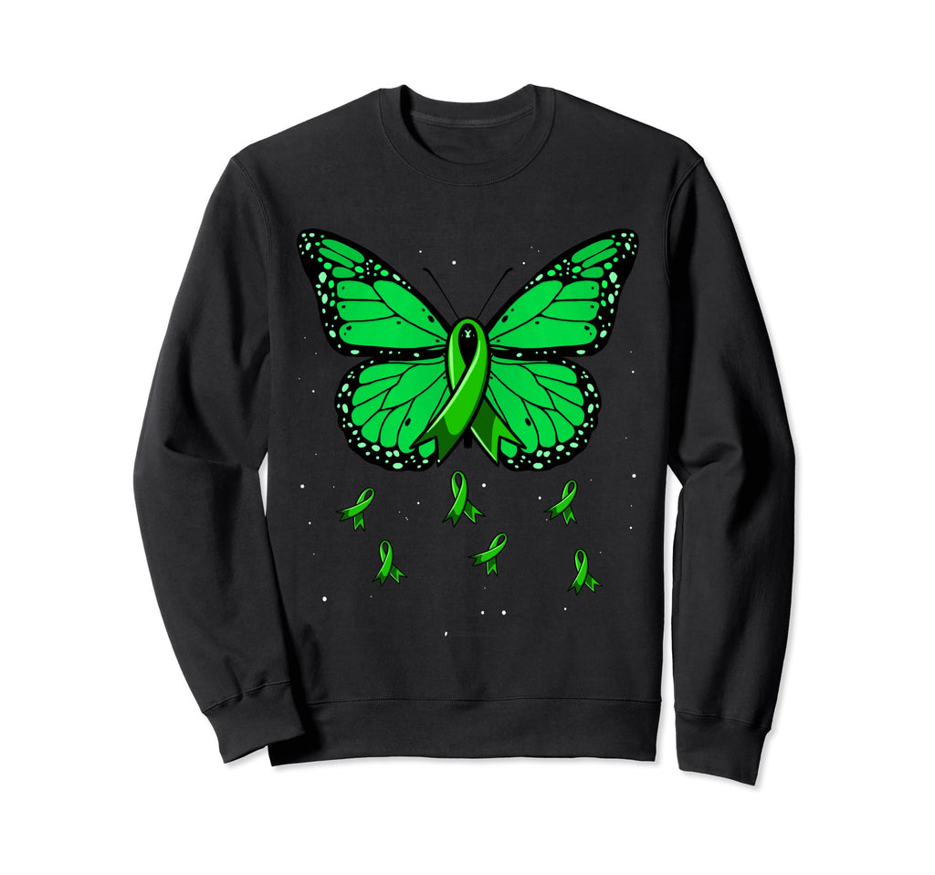 Green Ribbon Butterfly Womens Sweatshirt - Fun Novelty Design Men Women - T-Shirt, Sweatshirt, Hoodie