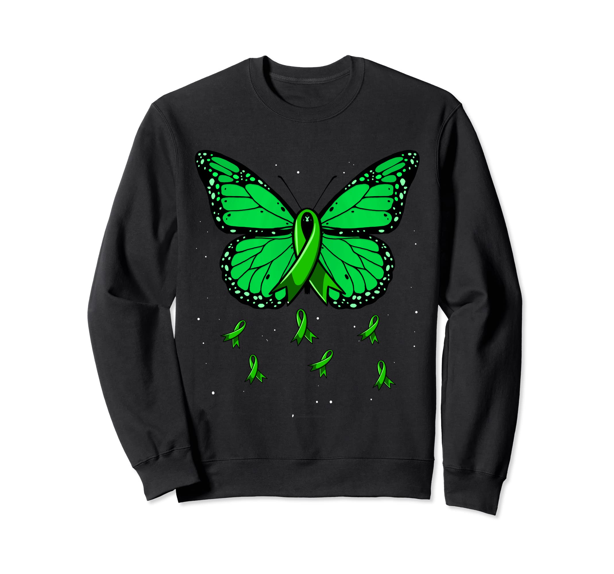 Green Ribbon Butterfly Womens Sweatshirt - Fun Novelty Design Men Women - T-Shirt, Sweatshirt, Hoodie