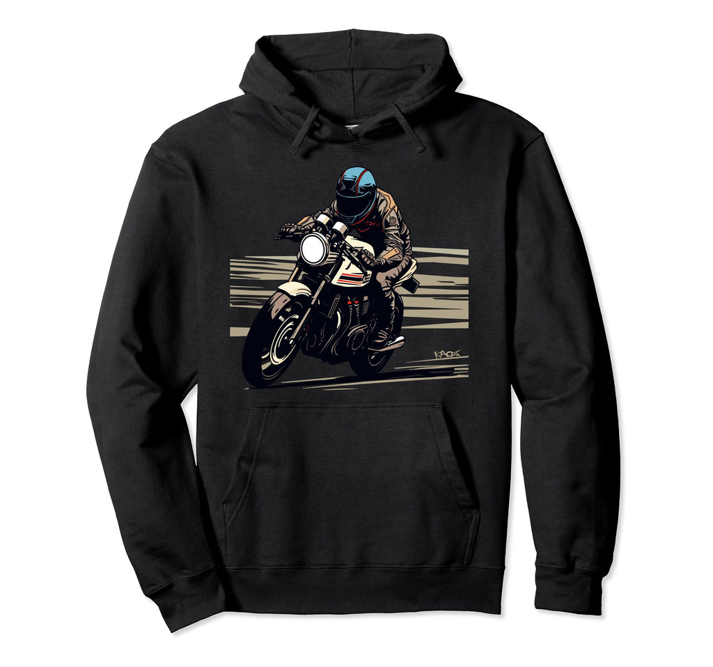 Cafe Racer And Motorcyclist Adventure Hoodie - Unique Graphic for Adults - T-Shirt, Sweatshirt, Hoodie