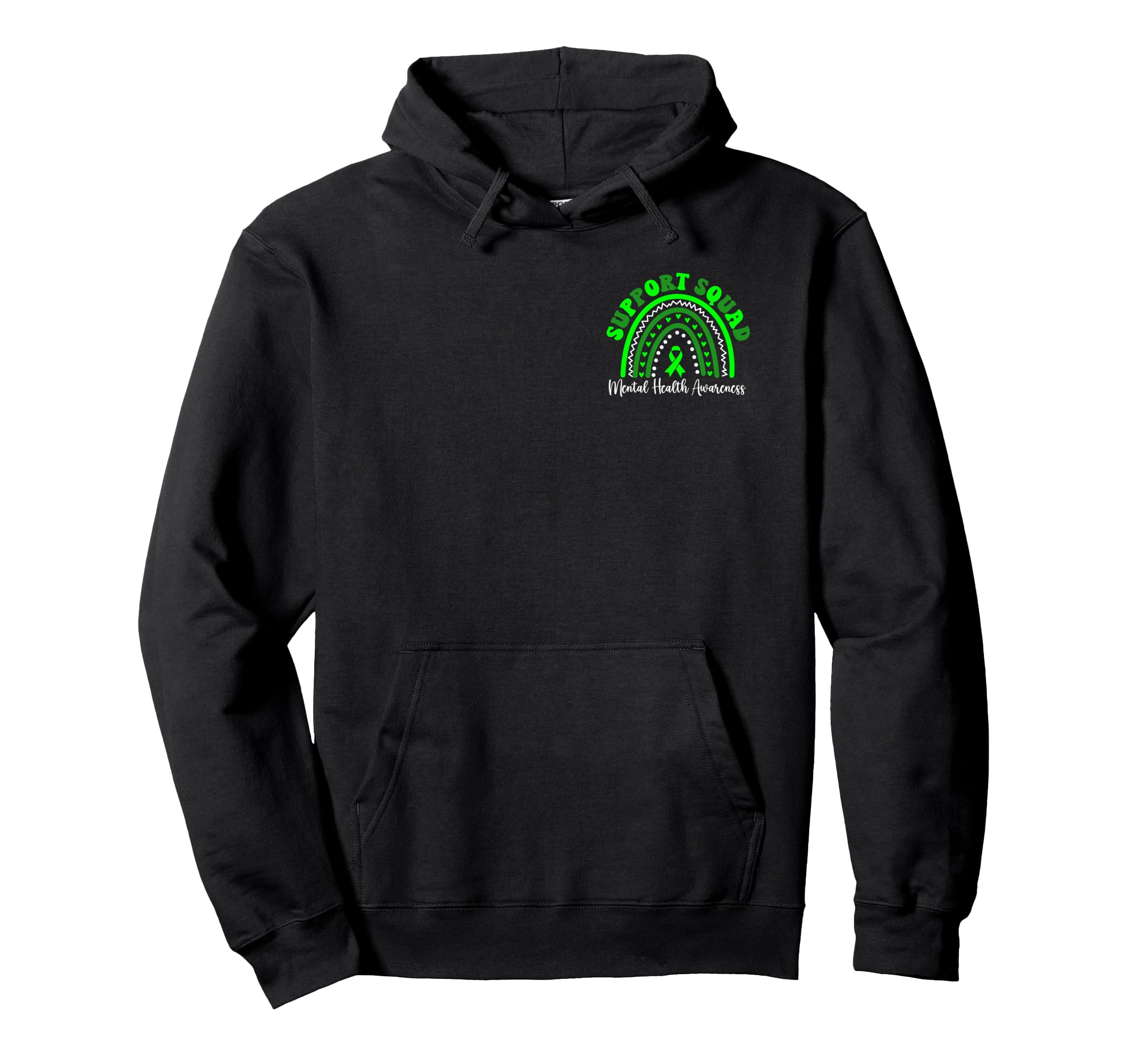 Support Squad Rainbow Green Ribbon Hoodie - Trendy Graphic Men Women - T-Shirt, Sweatshirt, Hoodie