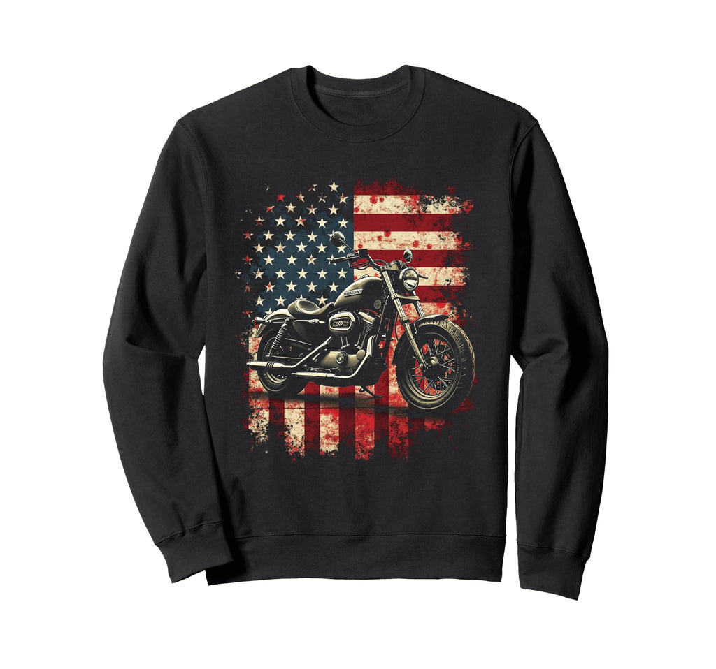 Motorcycle Flag Gift Sweatshirt - Graphic Print for Adults - T-Shirt, Sweatshirt, Hoodie