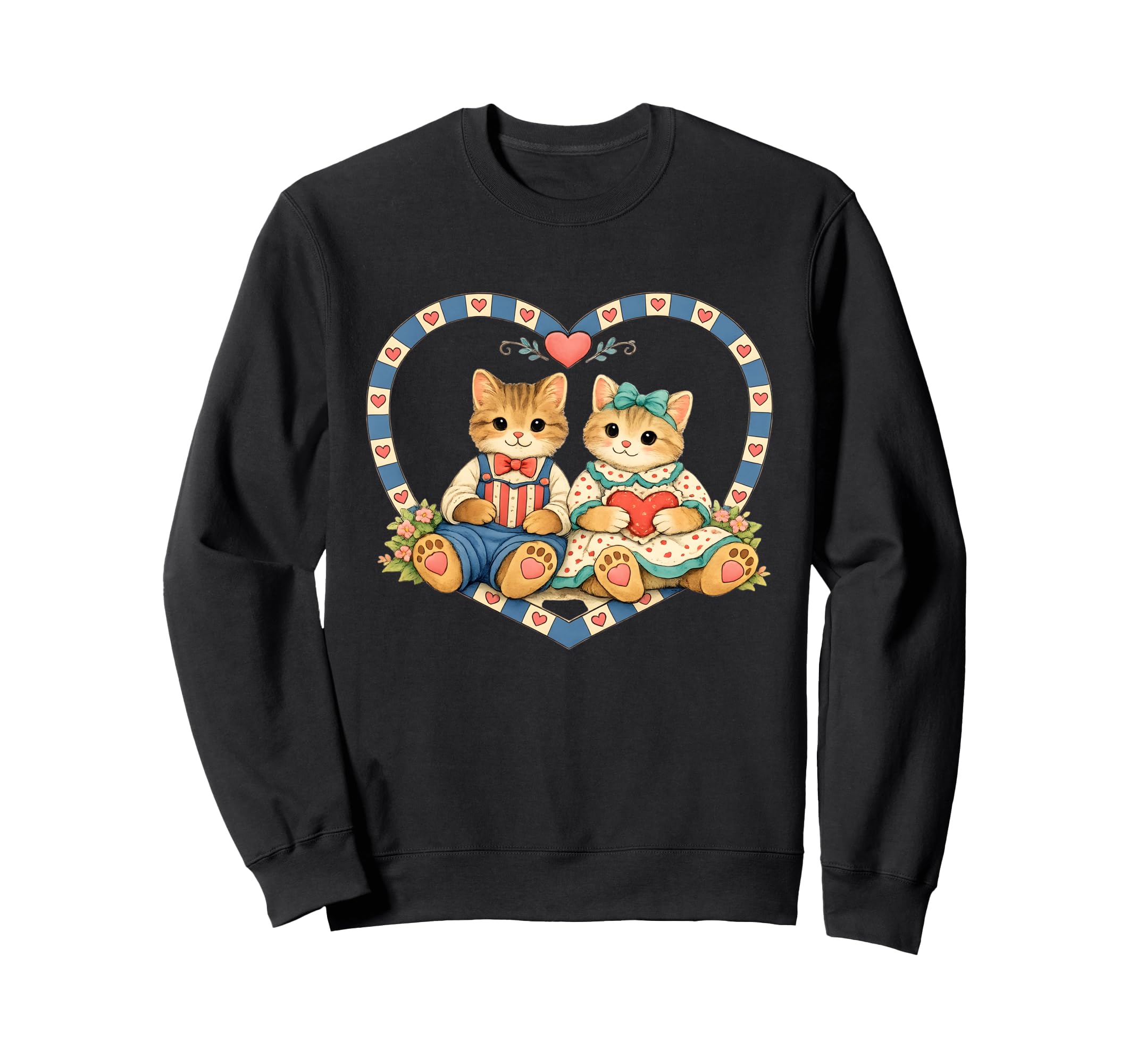 Country Cats And Hearts 80S Sweatshirt - Aesthetic Graphic Men Women - T-Shirt, Sweatshirt, Hoodie