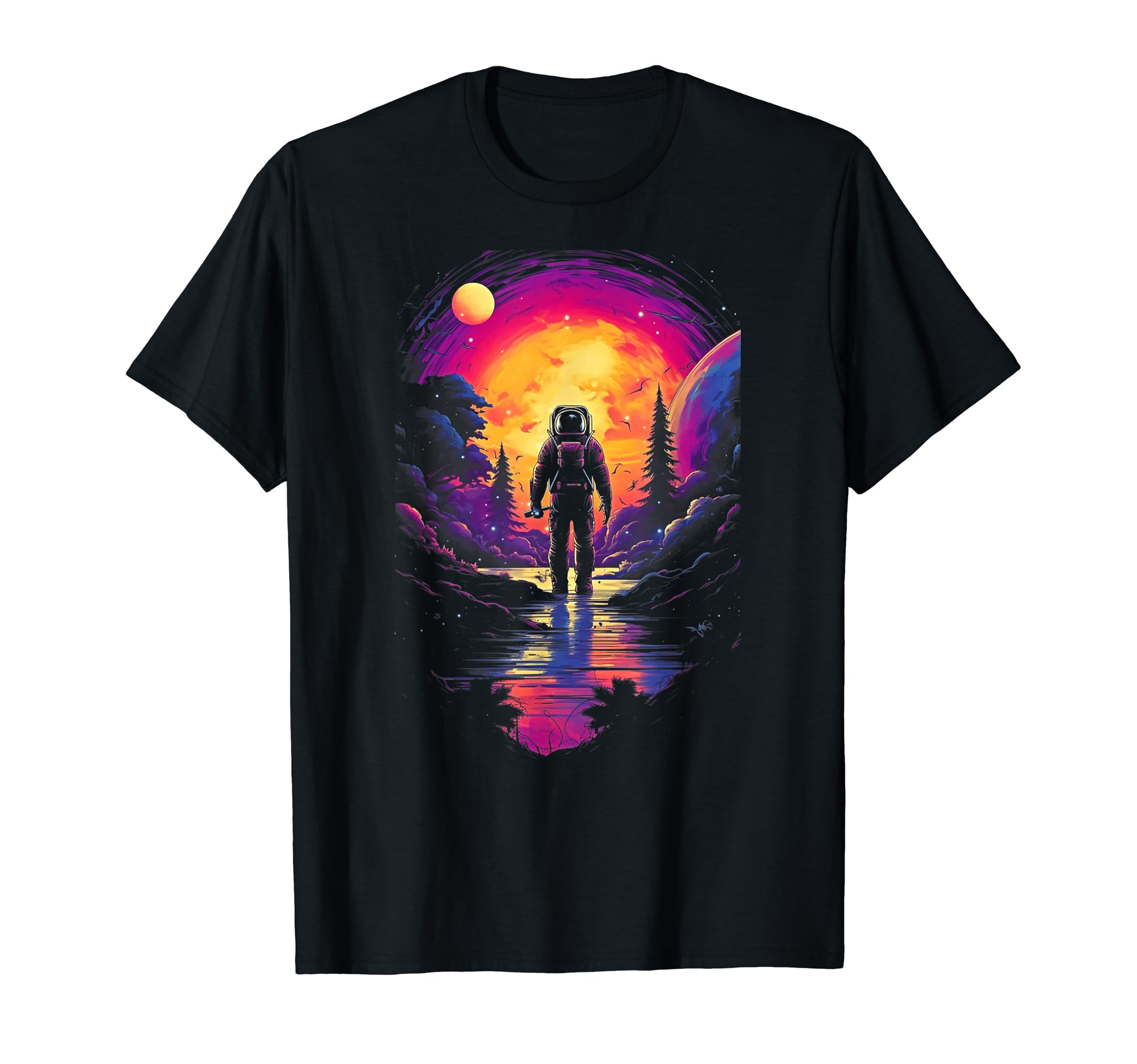 Synthwave Astronaut Cyberpunk 80S Sci T-Shirt - Unique Graphic for Adults - T-Shirt, Sweatshirt, Hoodie
