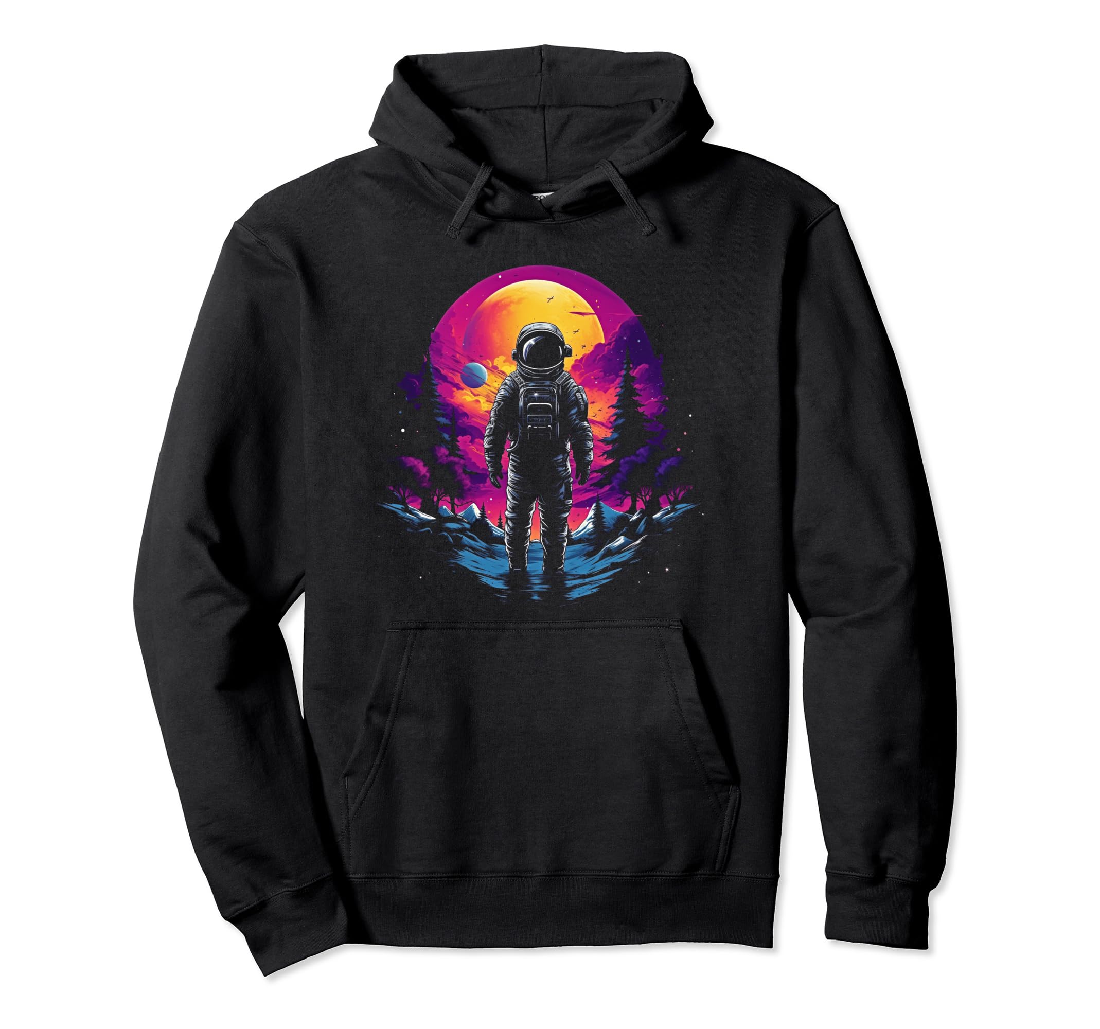 Synthwave Astronaut Cyberpunk 80S Sci Fi Hoodie - Unique Graphic Men Women - T-Shirt, Sweatshirt, Hoodie