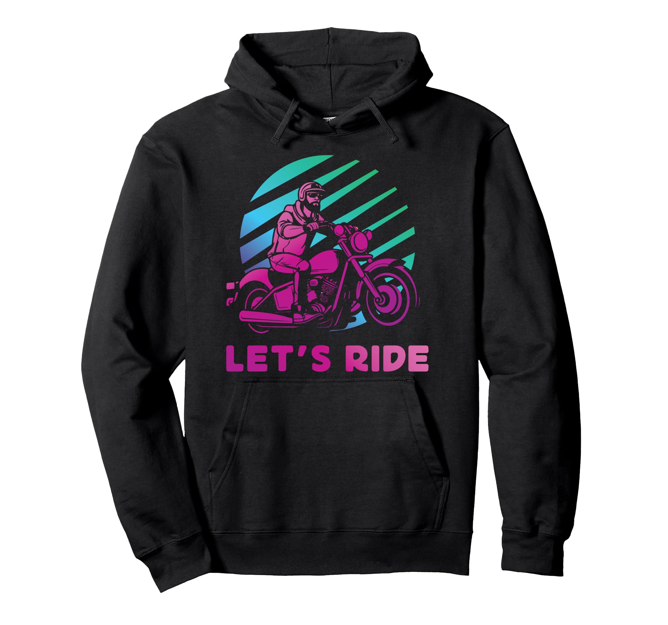 Motorcycle Biker 80S 90S Lets Ride Hoodie - Minimalist Print for Adults - T-Shirt, Sweatshirt, Hoodie