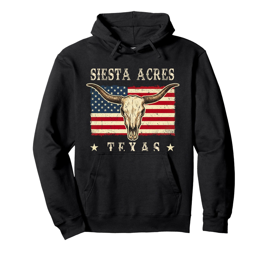 Siesta Acres Texas Western Patriotic Hoodie - Unique Graphic for Adults - T-Shirt, Sweatshirt, Hoodie