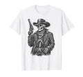 Skeleton Cowboy Gunslinger Outlaw T-Shirt - Trendy Graphic Men Women - T-Shirt, Sweatshirt, Hoodie