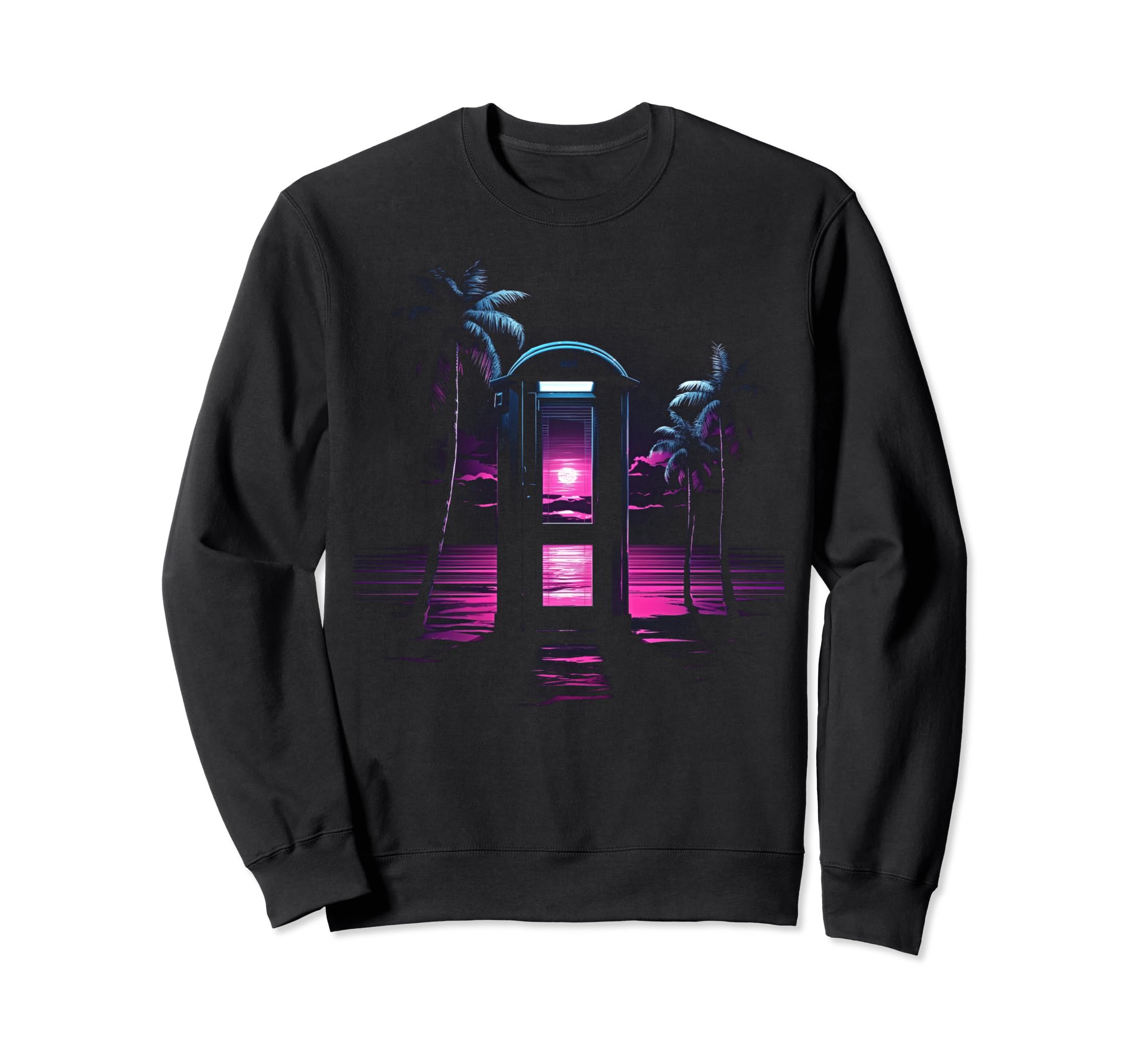 Vaporwave Phone Booth 80S Synthwave Sweatshirt - Trendy Graphic for Adults - T-Shirt, Sweatshirt, Hoodie