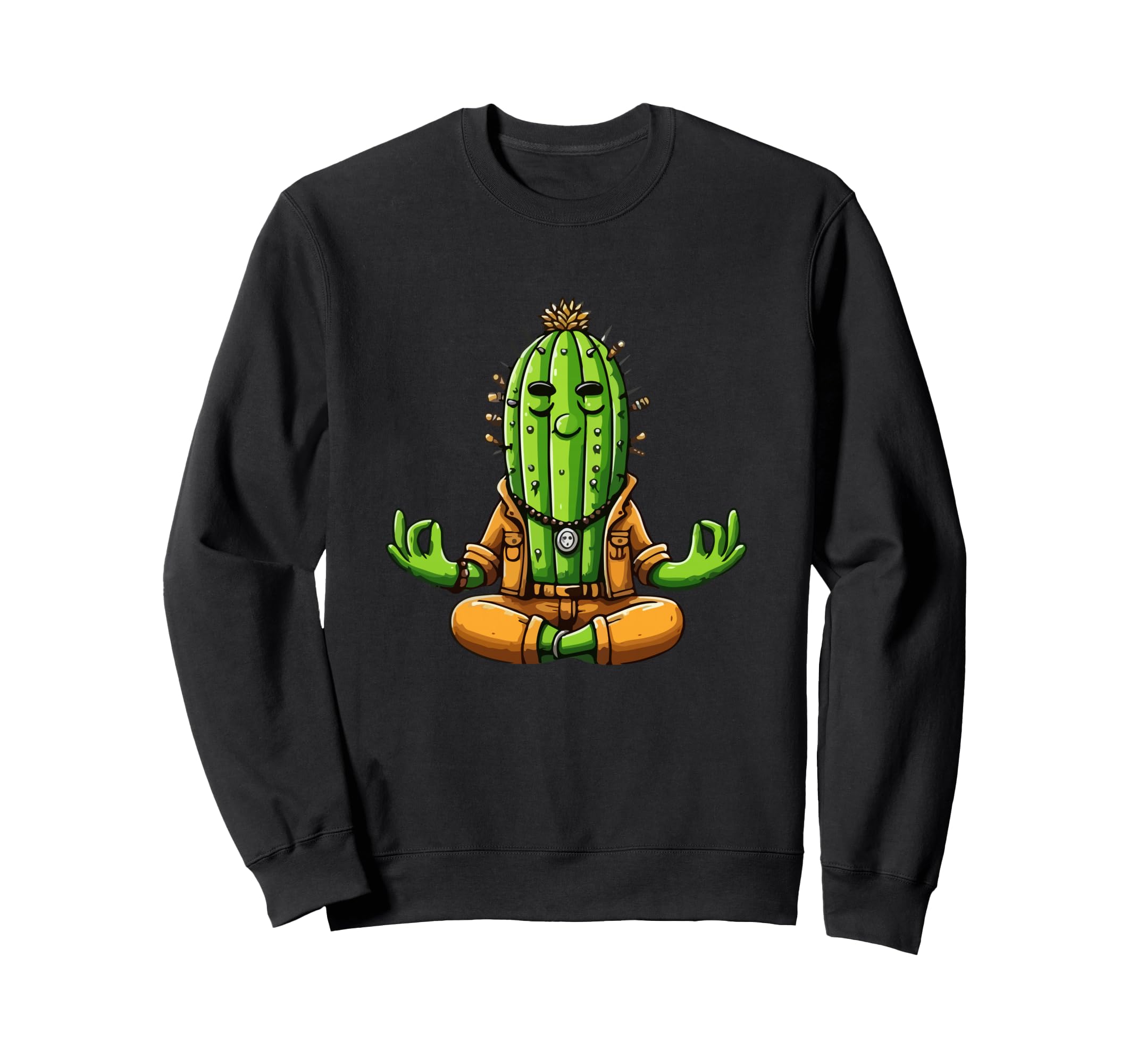 Meditation Cactus Yoga Pose Sweatshirt - Minimalist Print for Adults - T-Shirt, Sweatshirt, Hoodie