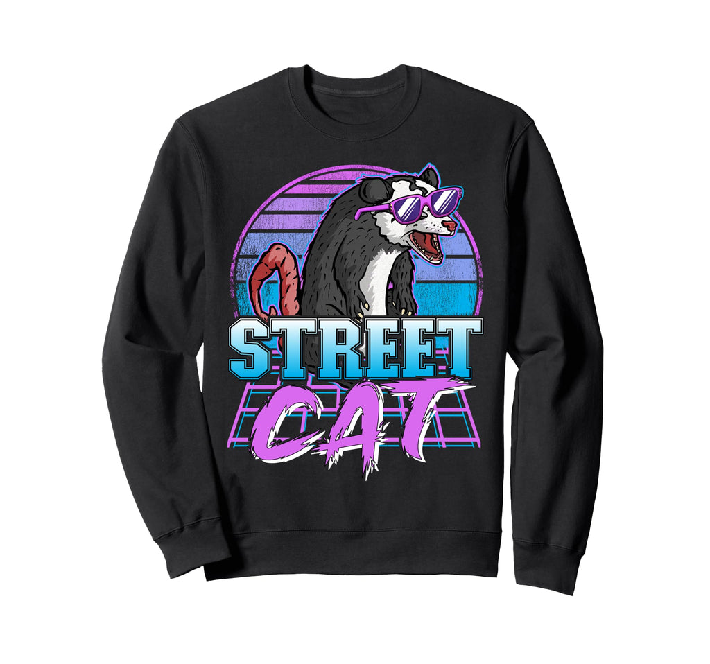 Street Cat Synthwave Retrowave Pastel Sweatshirt - Graphic Print Unisex - T-Shirt, Sweatshirt, Hoodie