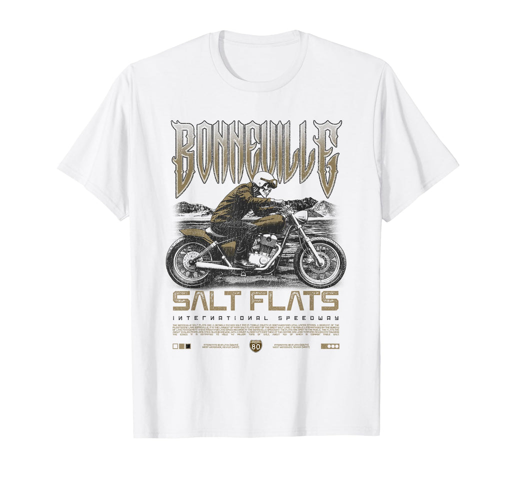 Bonneville Salt Flats Motorcycle Racing T-Shirt - Graphic Print for Adults - T-Shirt, Sweatshirt, Hoodie