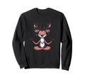 Meditation Reindeer Yoga Pose Sweatshirt - Fun Novelty Design for Adults - T-Shirt, Sweatshirt, Hoodie