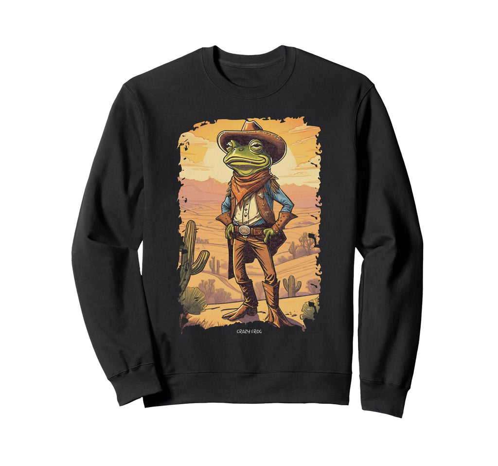 Frog Cowboy Western Ranch Usa Sweatshirt - Aesthetic Graphic for Adults - T-Shirt, Sweatshirt, Hoodie