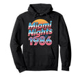 Miami Nights 1986 Synthwave Sunset Aesthetic Hoodie - Graphic Print Unisex - T-Shirt, Sweatshirt, Hoodie
