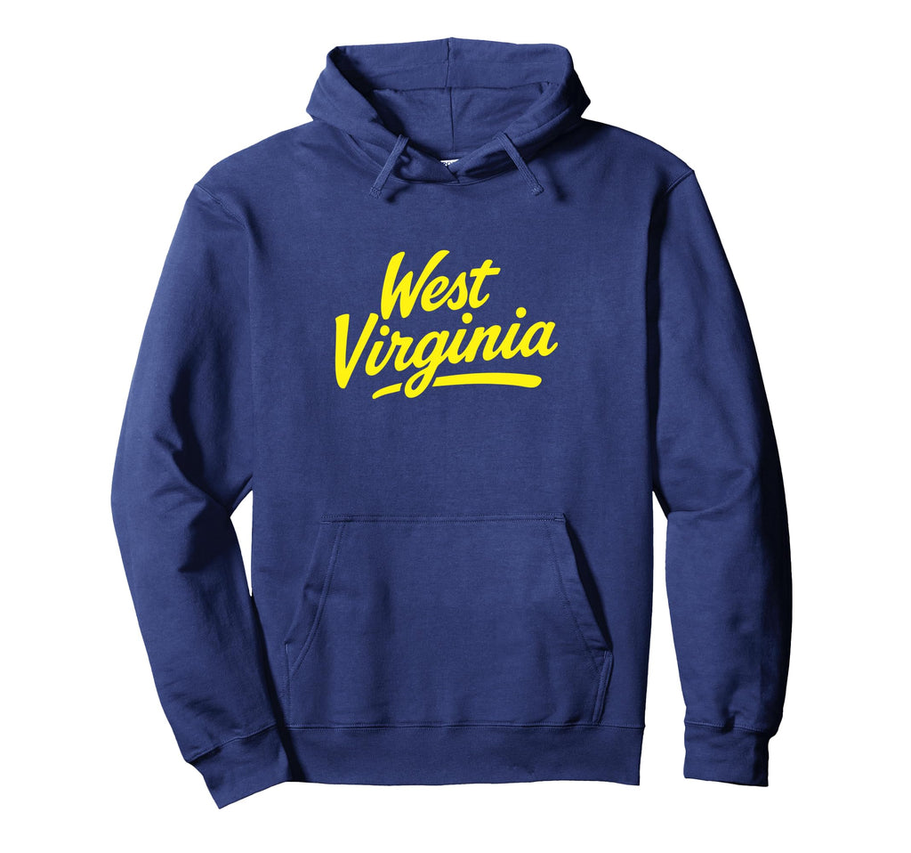Script West Virginia Hoodie - Unique Graphic for Adults - T-Shirt, Sweatshirt, Hoodie