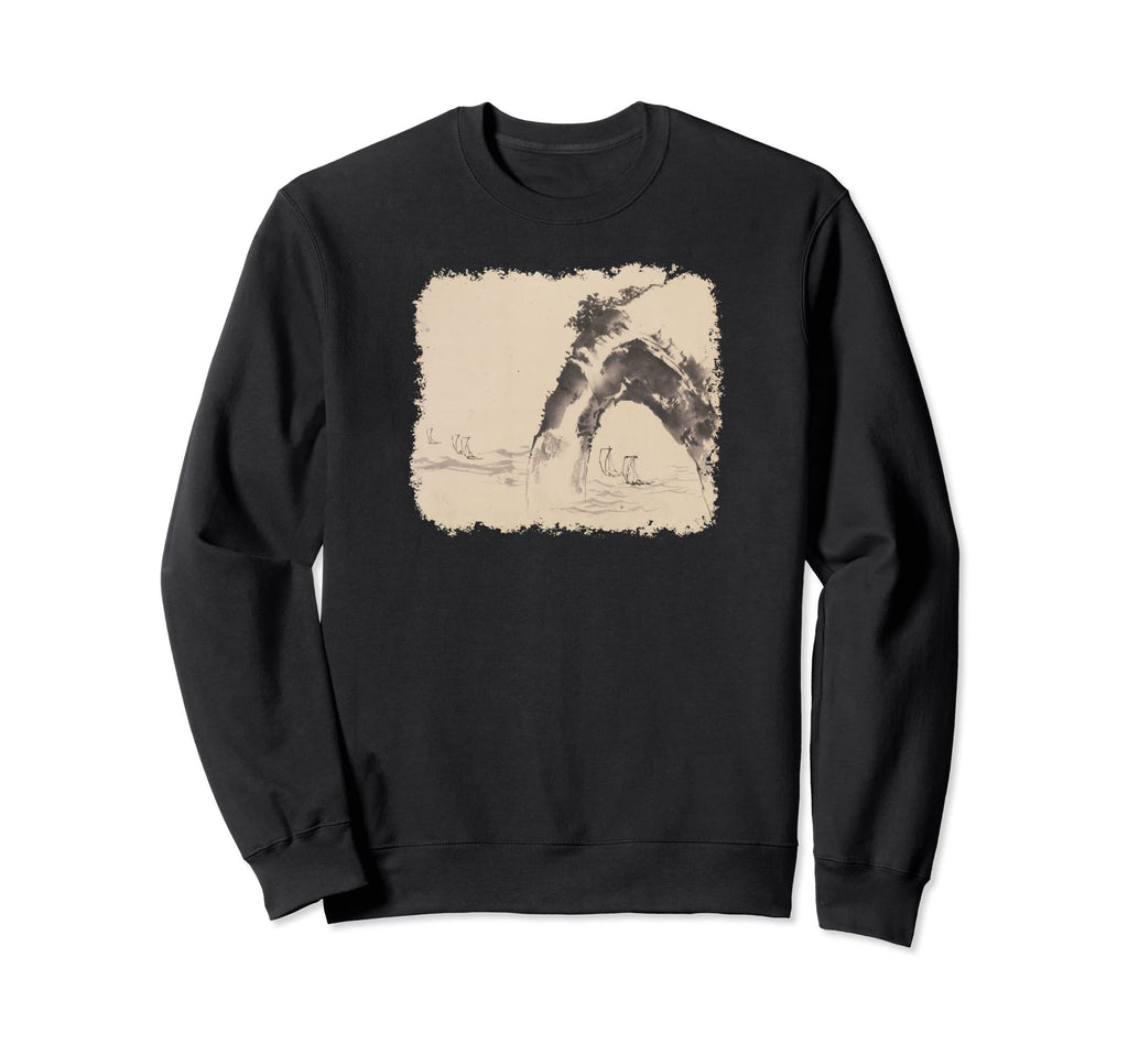 Fine Art Sailboats Hokusai Stylish Sweatshirt - Graphic Print Men Women - T-Shirt, Sweatshirt, Hoodie