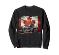 Canada Flag Motorcycle Patriotic Sweatshirt - Novelty Apparel Men Women - T-Shirt, Sweatshirt, Hoodie