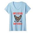 Womens Antisocial Butterfly Funny V T-Shirt - Novelty Apparel for Adults - T-Shirt, Sweatshirt, Hoodie