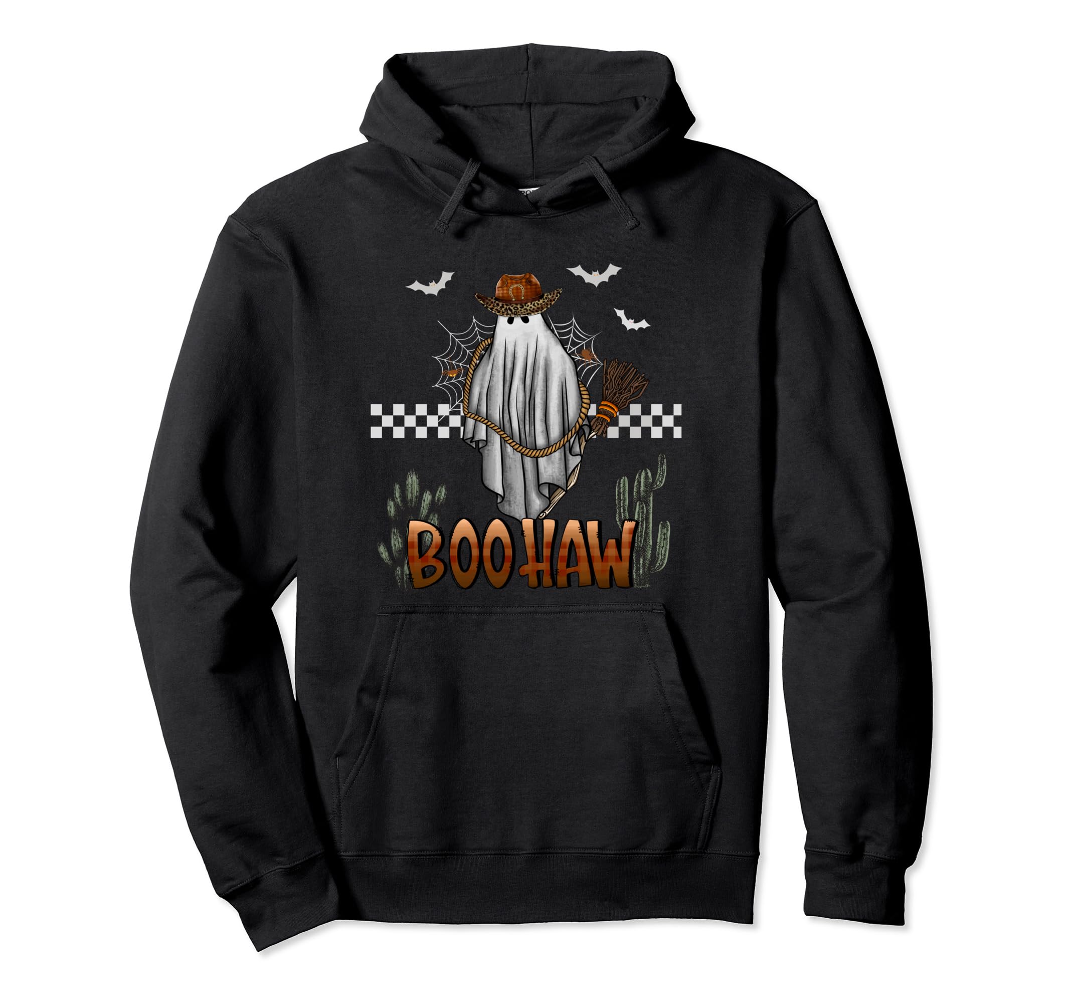 Boo Haw Cowboy Western Halloween Ghost Hoodie - Novelty Apparel Unisex - T-Shirt, Sweatshirt, Hoodie