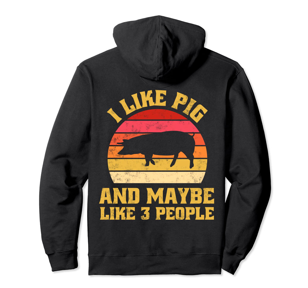 Funny Farm Animal Pig Lover Sunset Hoodie - Casual Everyday Wear Men Women - T-Shirt, Sweatshirt, Hoodie
