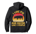 Funny Farm Animal Pig Lover Sunset Hoodie - Casual Everyday Wear Men Women - T-Shirt, Sweatshirt, Hoodie
