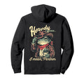 Western Cowboy Frog Howdy Pardner Hoodie - Aesthetic Graphic Unisex - T-Shirt, Sweatshirt, Hoodie