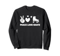 Roller Skating Skates Skater Peace Sweatshirt - Trendy Graphic Men Women - T-Shirt, Sweatshirt, Hoodie