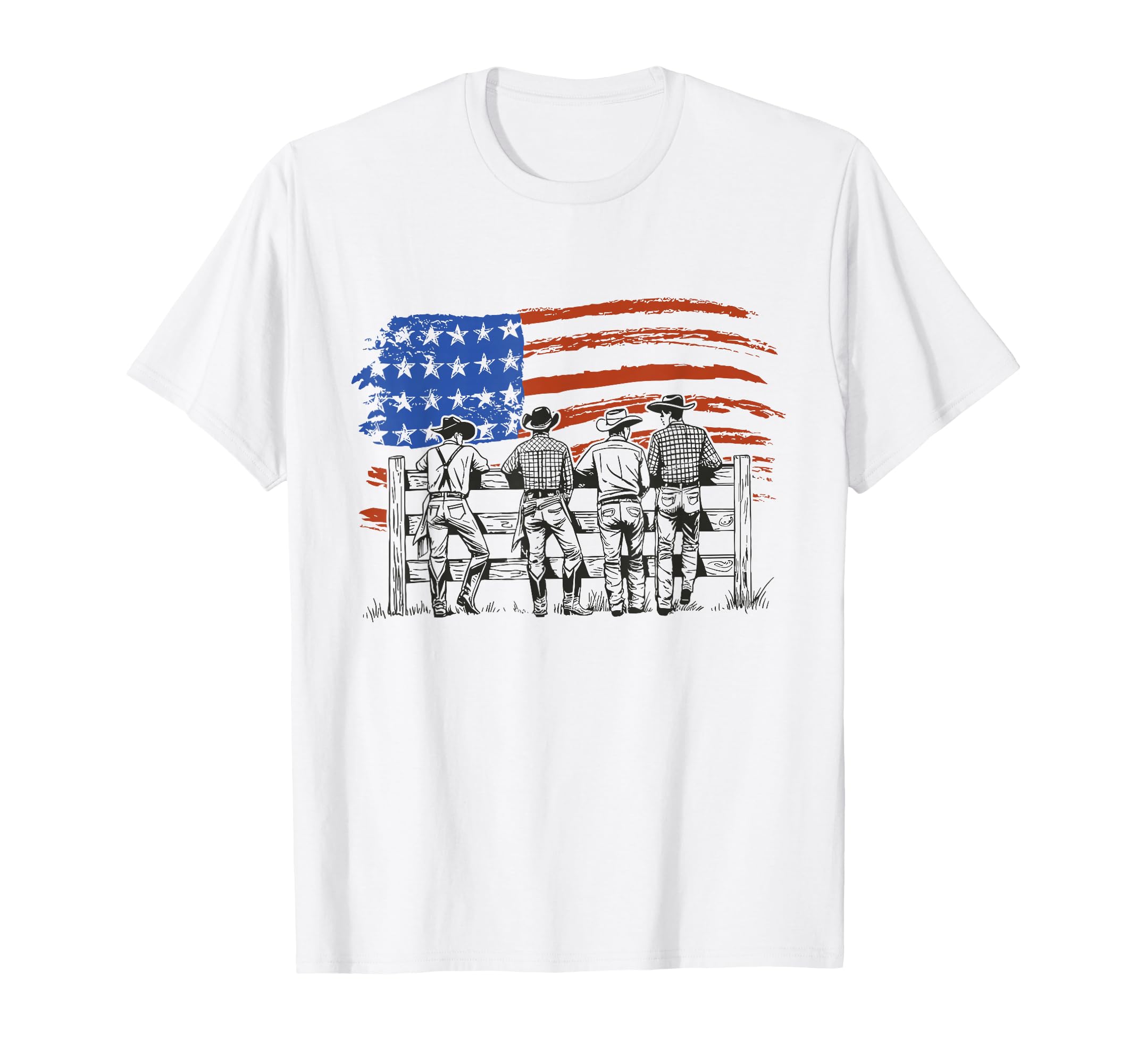 Patriotic Western Cowboys American T-Shirt - Unique Graphic for Adults - T-Shirt, Sweatshirt, Hoodie