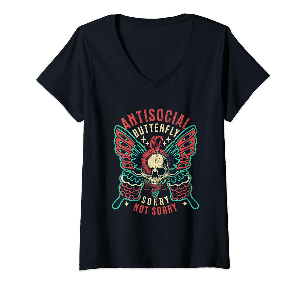 Antisocial Butterfly Tattoo Snake And T-Shirt - Graphic Print Men Women - T-Shirt, Sweatshirt, Hoodie