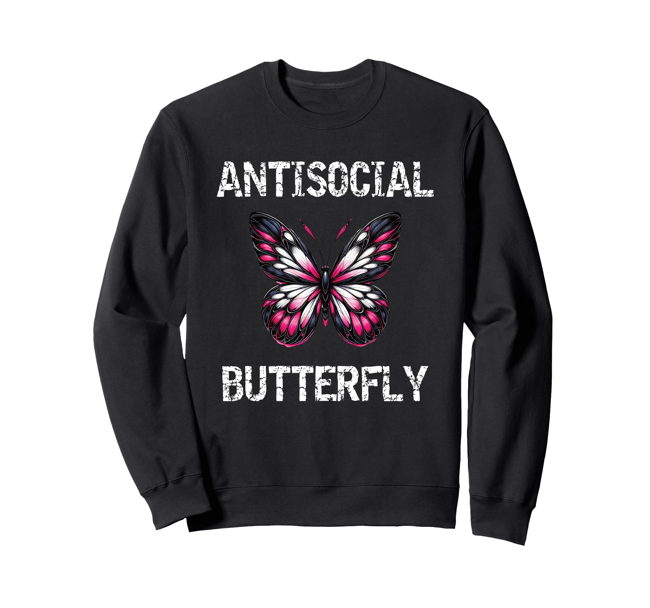 Antisocial Butterfly Introvert Sweatshirt - Aesthetic Graphic for Adults - T-Shirt, Sweatshirt, Hoodie