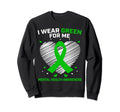 Heart Ribbon I Wear Green Me Mental Sweatshirt - Minimalist Print Unisex - T-Shirt, Sweatshirt, Hoodie
