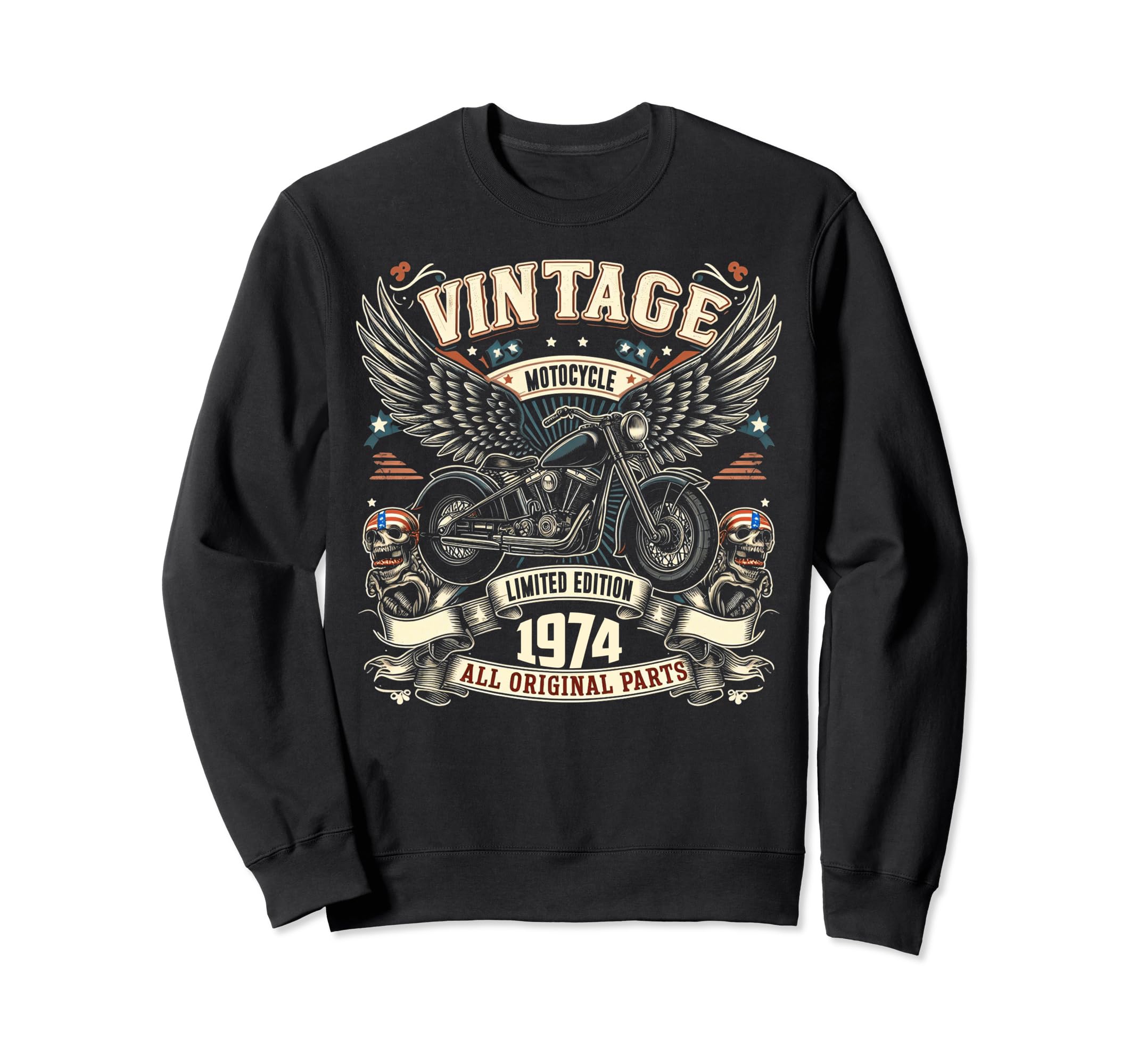 1974 Born 1974 Birthday Motorcycle Sweatshirt - Minimalist Print Unisex - T-Shirt, Sweatshirt, Hoodie