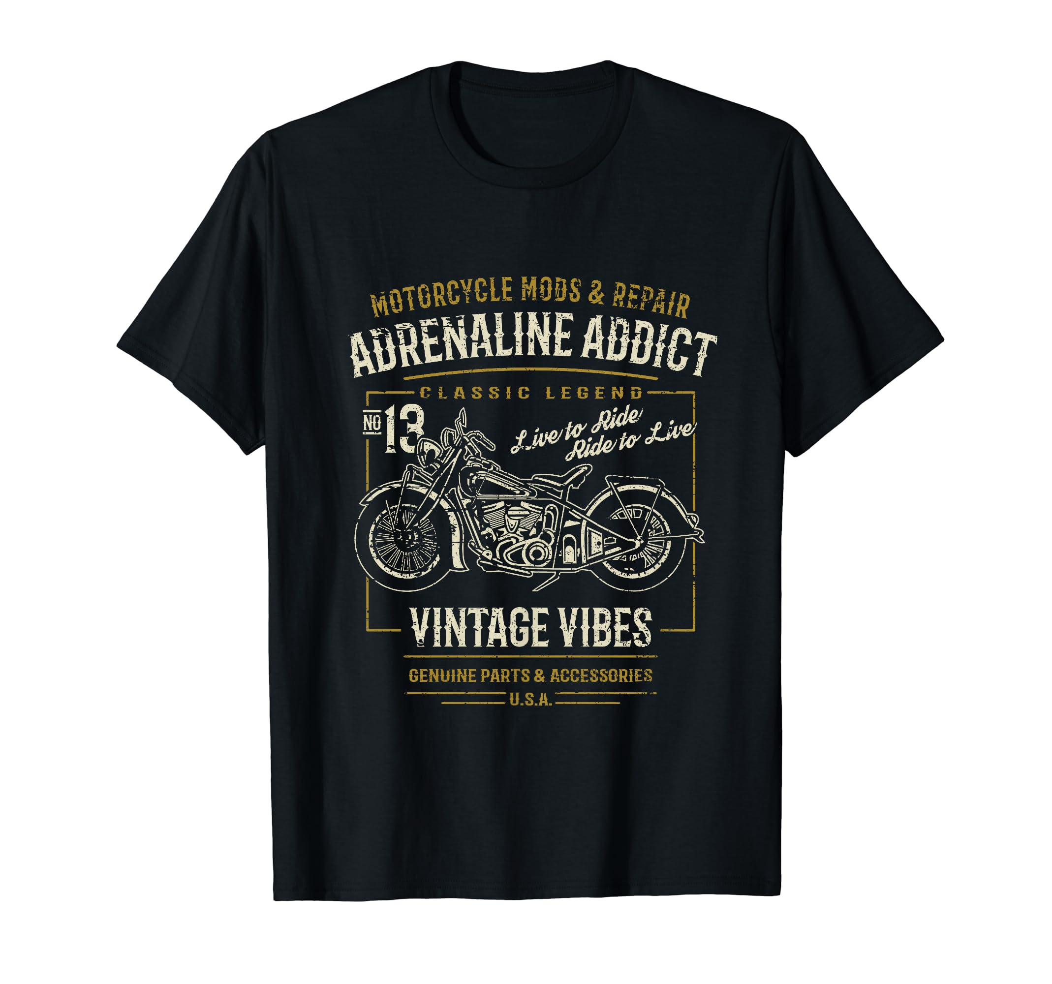 Motorcycle Distressed T-Shirt - Novelty Apparel for Adults - T-Shirt, Sweatshirt, Hoodie