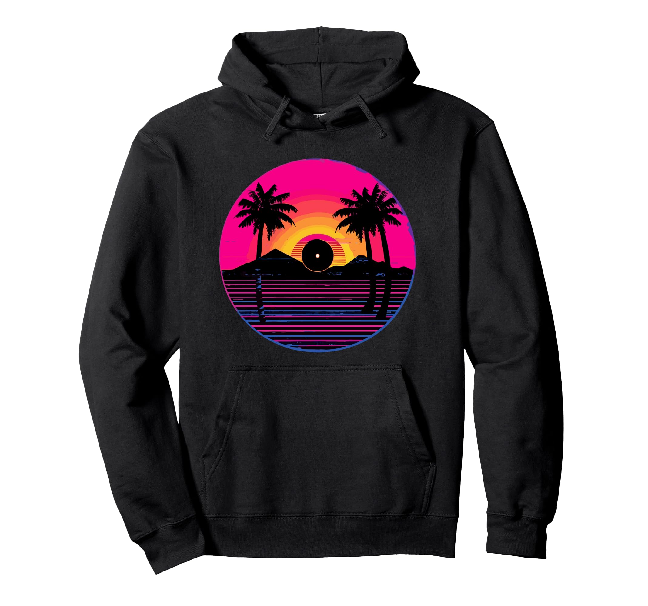 Vinyl Record Vaporwave Turntable Music Hoodie - Graphic Print Men Women - T-Shirt, Sweatshirt, Hoodie