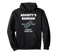 Anxietys Bandaid Overthinkers Mental Hoodie - Minimalist Print for Adults - T-Shirt, Sweatshirt, Hoodie