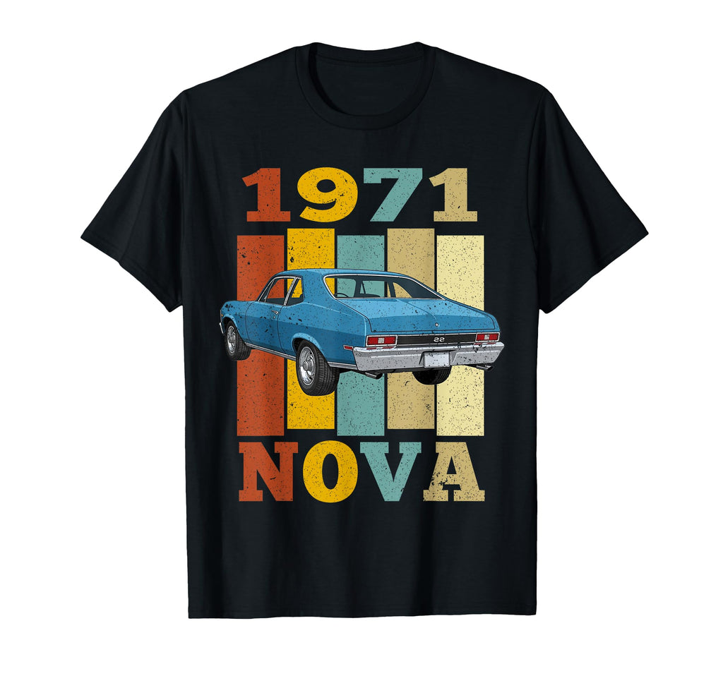 1971 71 Nova Silhouette Muscle Car T-Shirt - Fun Novelty Design Unisex - T-Shirt, Sweatshirt, Hoodie