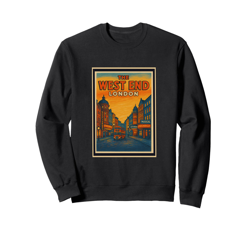 West End London England Uk Theater Sweatshirt - Minimalist Print for Adults - T-Shirt, Sweatshirt, Hoodie
