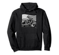 Motorbike Silhouette American Flag Hoodie - Custom Art Print for Adults - T-Shirt, Sweatshirt, Hoodie