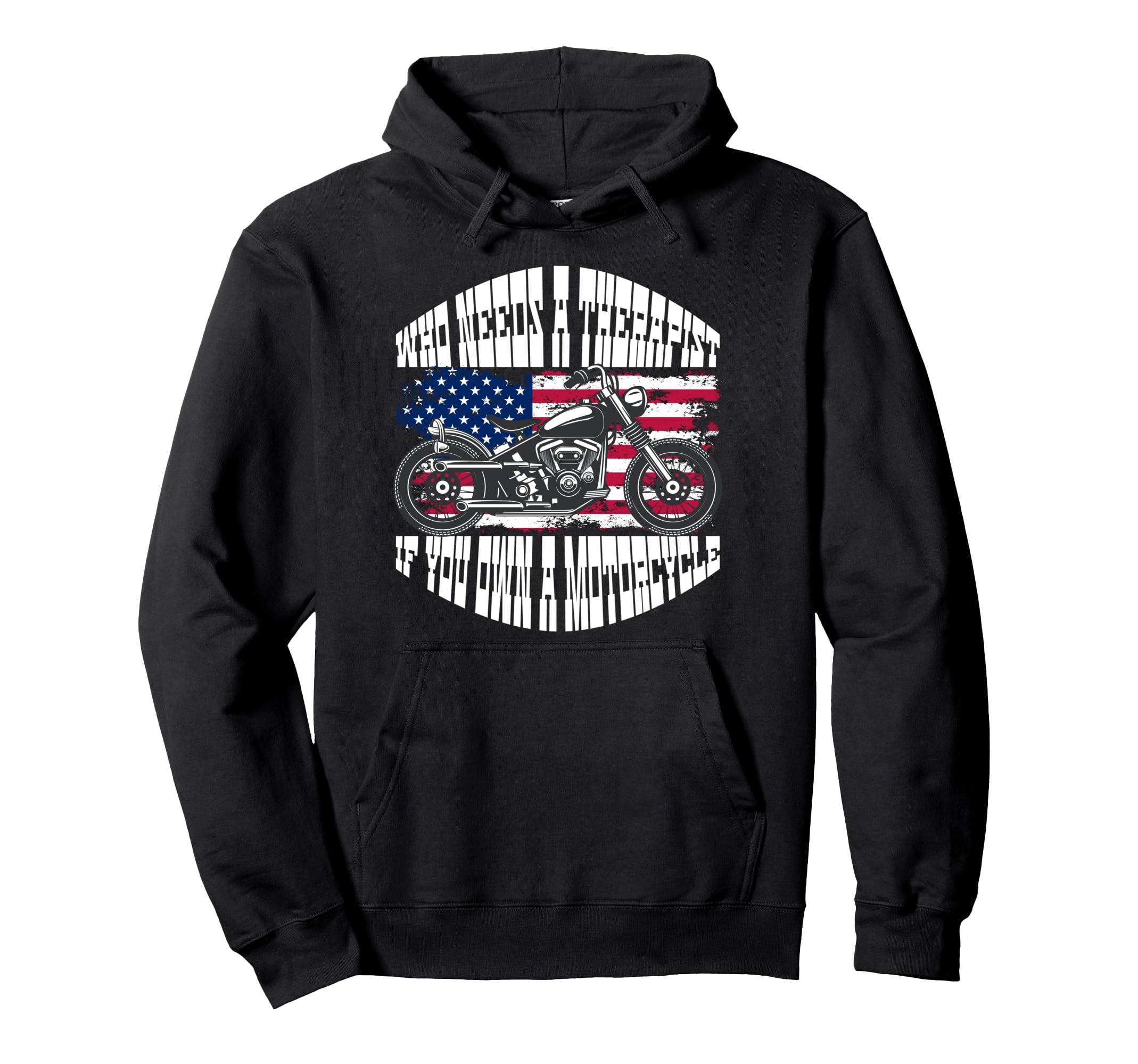 Funny Motorcycle Therapy Motorcycle Hoodie - Fun Novelty Design Men Women - T-Shirt, Sweatshirt, Hoodie