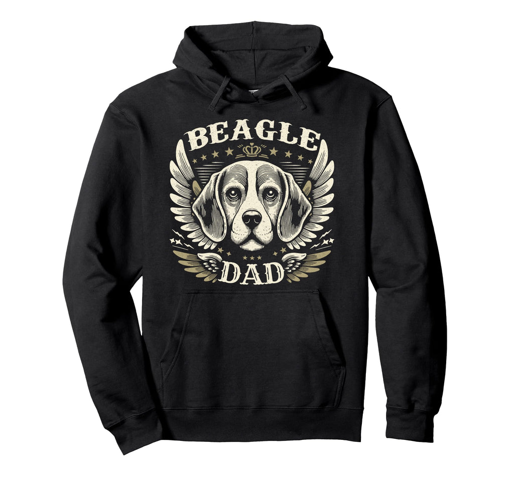 Beagle Dad Biker Wings Motorcycle Lover Hoodie - Aesthetic Graphic Unisex - T-Shirt, Sweatshirt, Hoodie