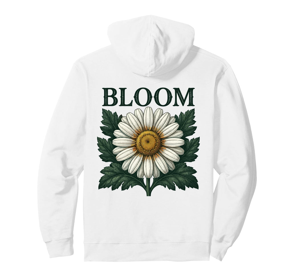 Daisy Bloom Botanical Illustration Art Hoodie - Graphic Print for Adults - T-Shirt, Sweatshirt, Hoodie
