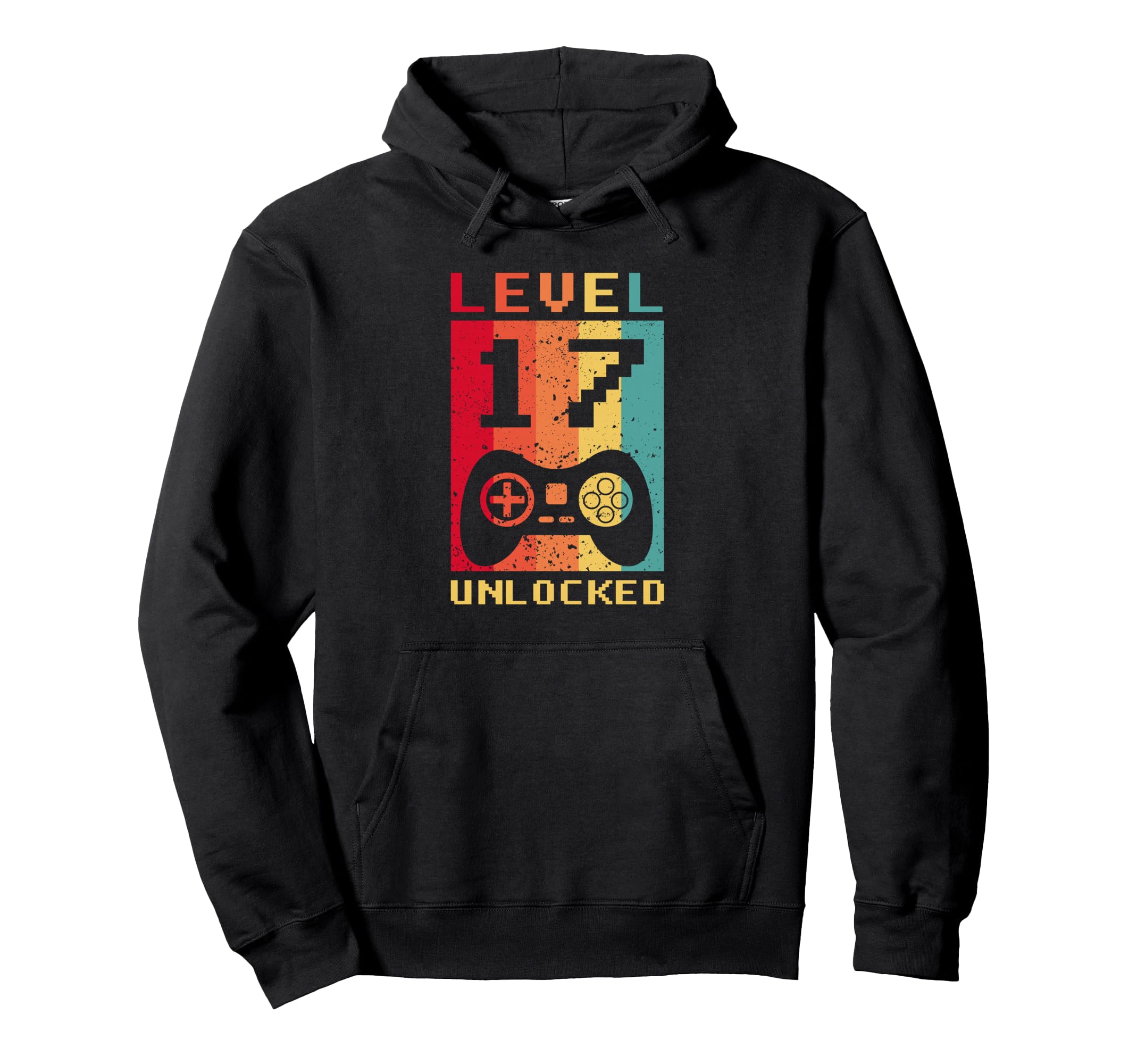 Level 17 Unlocked Gamer Controller Hoodie - Fun Novelty Design Unisex - T-Shirt, Sweatshirt, Hoodie